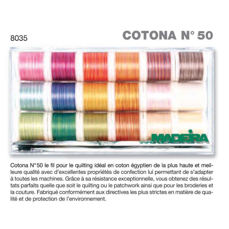 Boîte de fils COTONA N°50 MULTI - Réf 8035