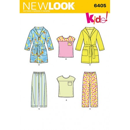 Patron De Pyjama Et Peignoir Enfants New Look Ref Nl6405