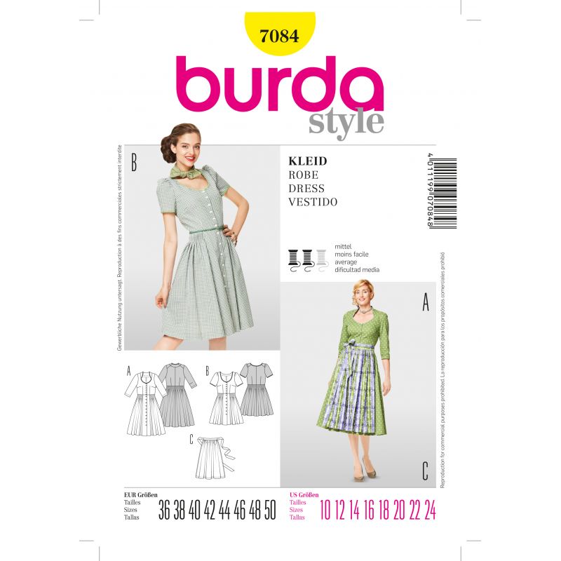 Patron N°7084 Burda style : Robe
