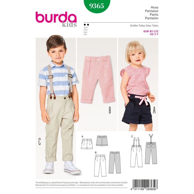 Patron de pantalon Burda Kids B9365