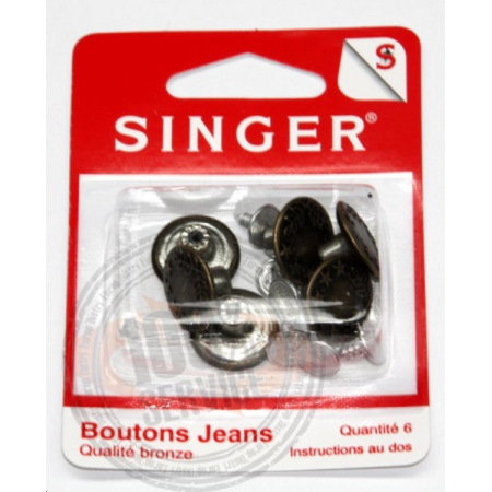 Boutons jeans couleur bronze SINGER SF466.BZ Réf 57/95/1086