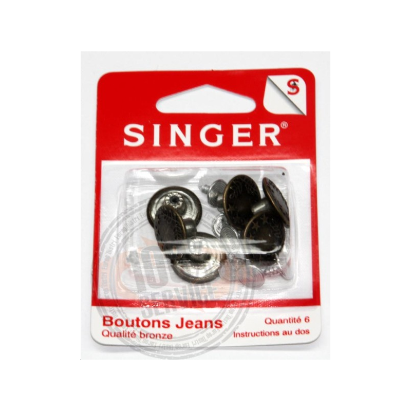 Boutons jeans couleur bronze SINGER SF466.BZ Réf 57/95/1086