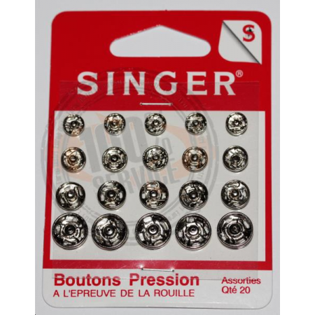 Boutons pressions assortis nickeles SINGER SF420.99 Réf 57/95/1203