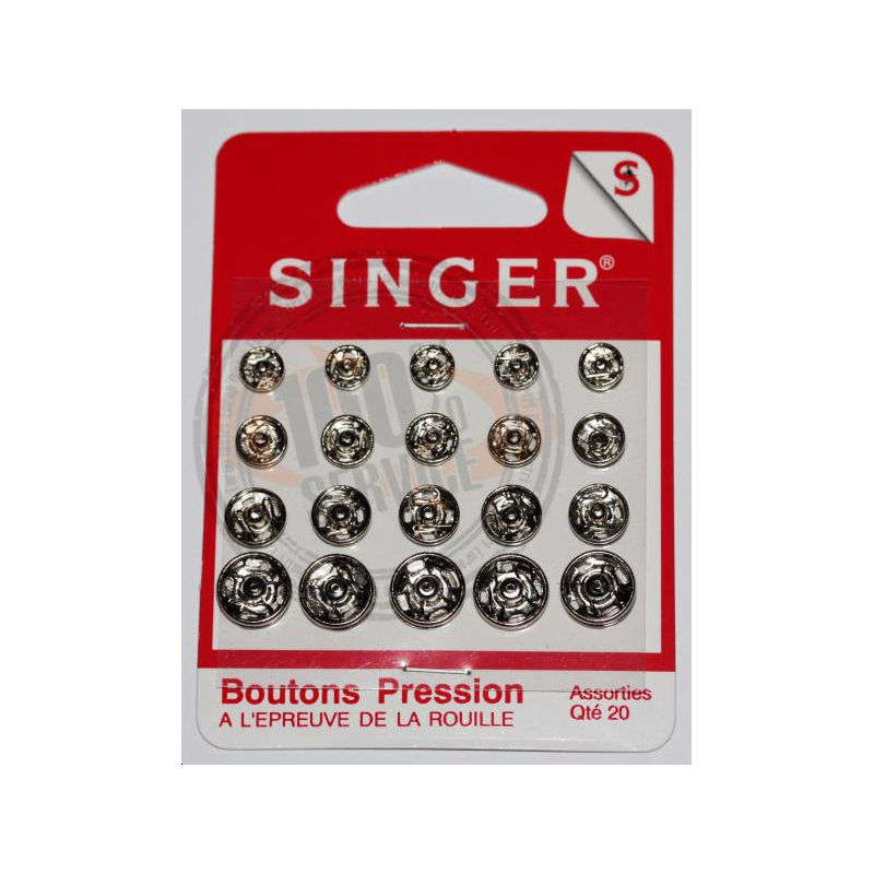 Boutons pressions assortis nickeles SINGER SF420.99 Réf 57/95/1203