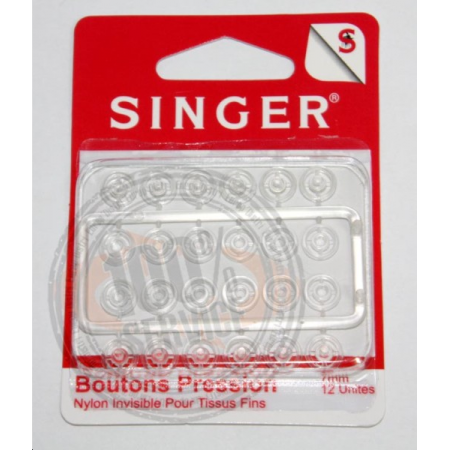 Boutons pression 7mm nylon invisible SINGER SF422 Réf 57/95/1204