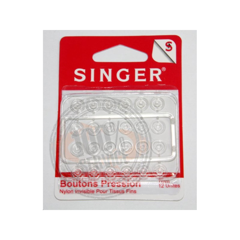Boutons pression 7mm nylon invisible SINGER SF422 Réf 57/95/1204