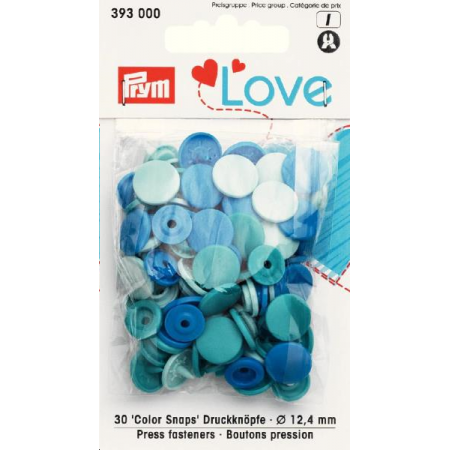 Boutons pression bleu 12 mm Prym Love Réf 66/393000