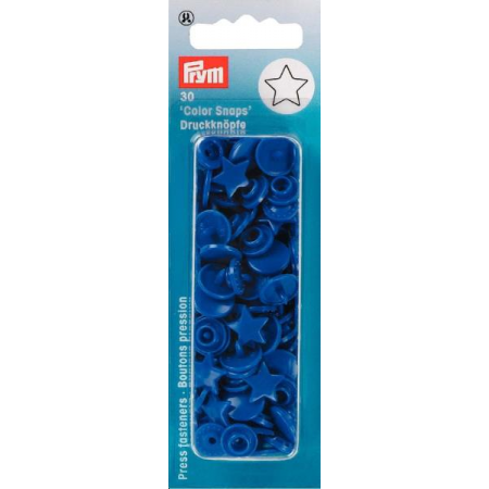 Boutons Pression  Color Snaps Etoile Bleu Royal Prym Réf 393216