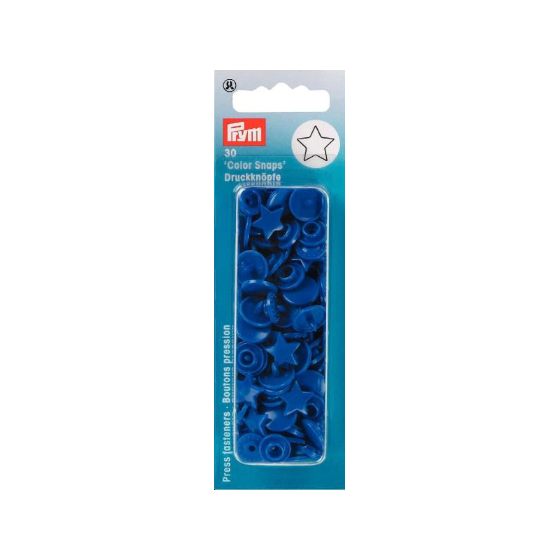 Boutons Pression  Color Snaps Etoile Bleu Royal Prym Réf 393216
