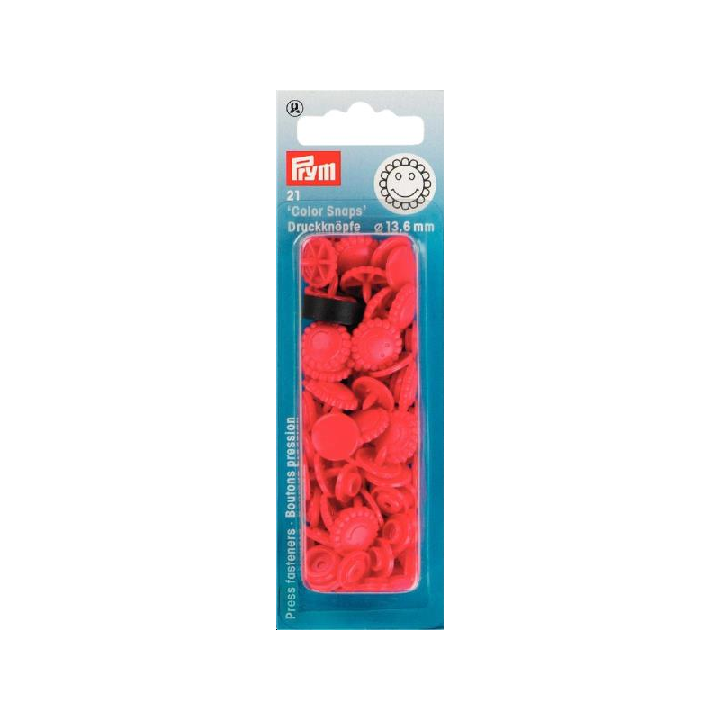 Boutons pression ColorSnaps Fleur 13,6 mm rouge