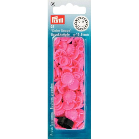 Boutons pression ColorSnaps Fleur 13,6 mm fuchsia