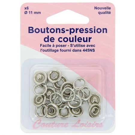 Pressions boutons métal 11 mm color