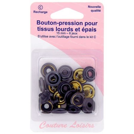 'Pressions boutons ''JEANS'' 15 mm