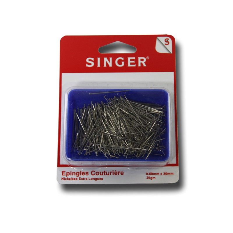 EPINGLES COUTURIERE NICKELEES 0,60MM X 30MM 25 GM SINGER SF701