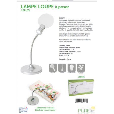 LAMPE LED LOUPE SUR SOCLE PURELITE CFPL03