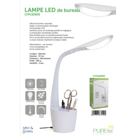 LAMPE LED BUREAU ET ACCESSOIRES PURELITE CFPL8280E
